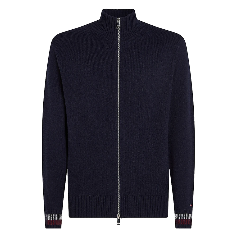 Tommy Hilfiger Men's Blue Desert Sky Wool Blend Zip Through