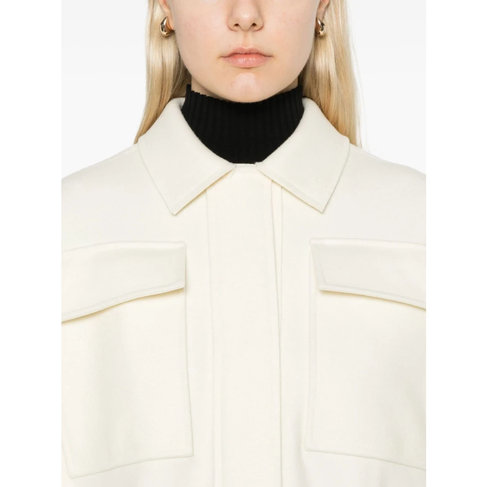 Jil Sander Natuurlijke Pao Jas White Dames