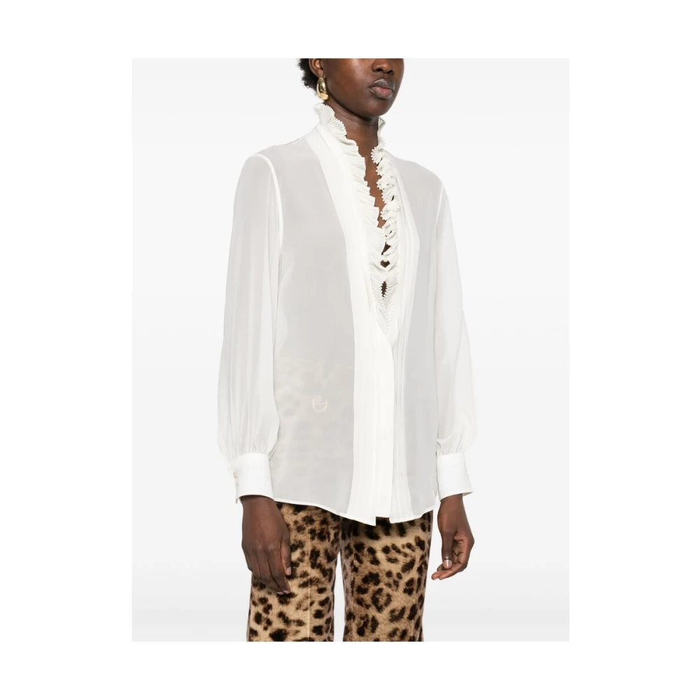 Tom Ford Witte V-hals Lange Mouw Shirt White Dames