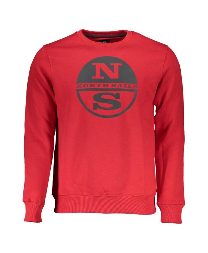 sweatshirt-en-coton-rouge-a-col-rond