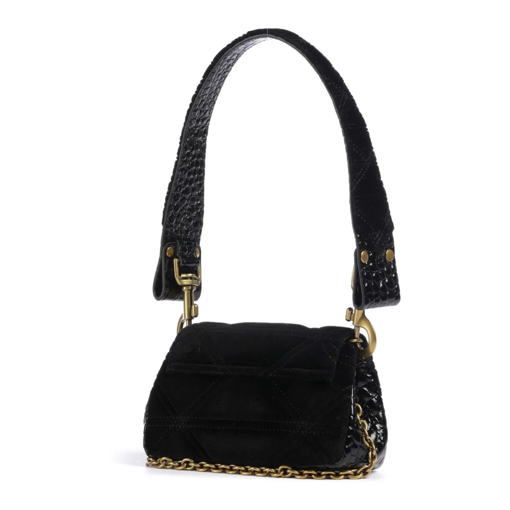 Vivienne Westwood Zwarte Gewatteerde Fluwele Schoudertas Black Dames