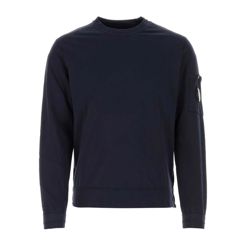 C.P. Company Sweatshirt met micro-geribbelde ronde hals Black Heren