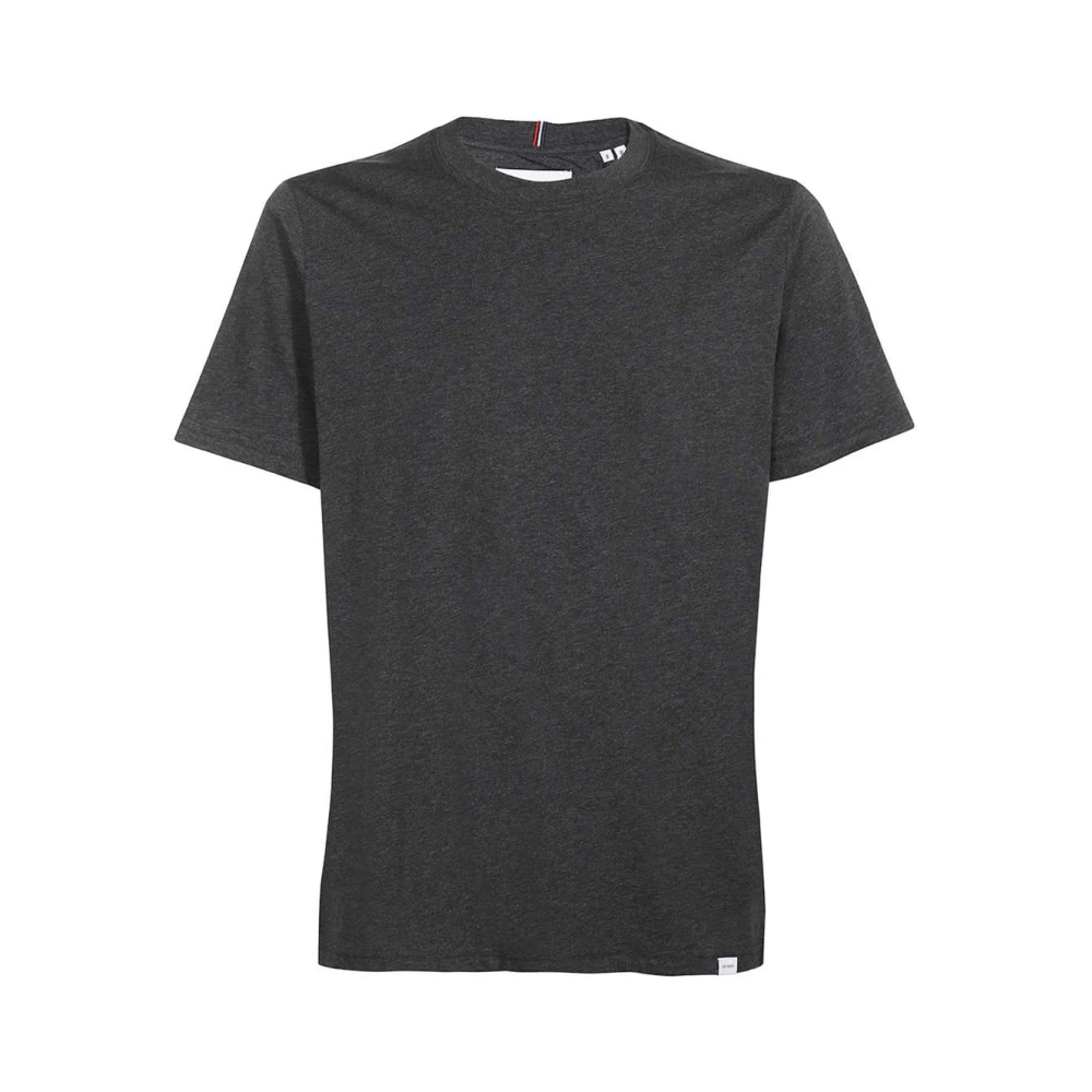 Les Deux Katoenen Rib Crew T-shirt Gray Heren