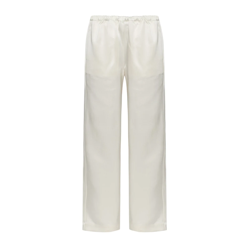 Róhe , Wide Trousers, Female, White, Xs, Loose-Fit Satin Trousers