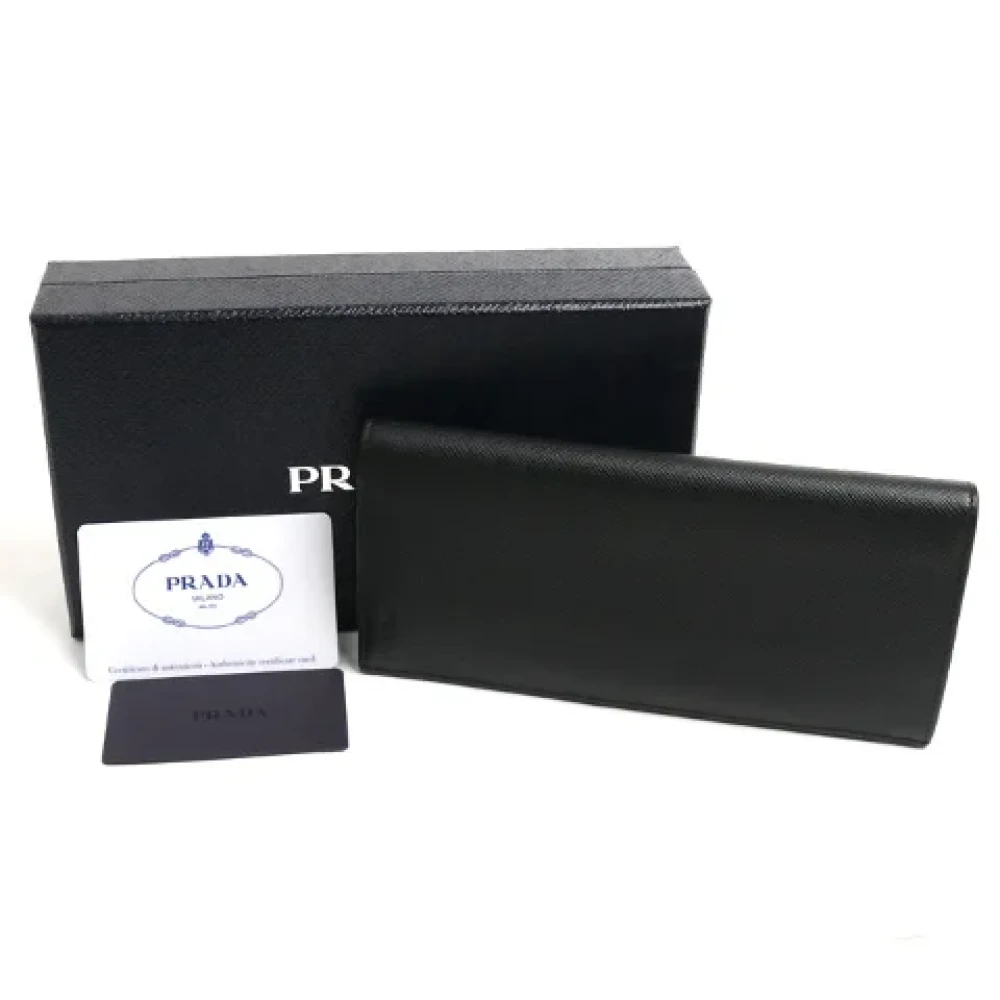 Prada Vintage Pre-owned Fabric wallets Black Heren