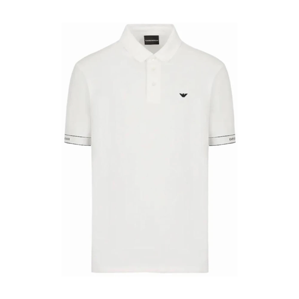 Armani Klassiek Poloshirt van Katoenen Jersey White Heren