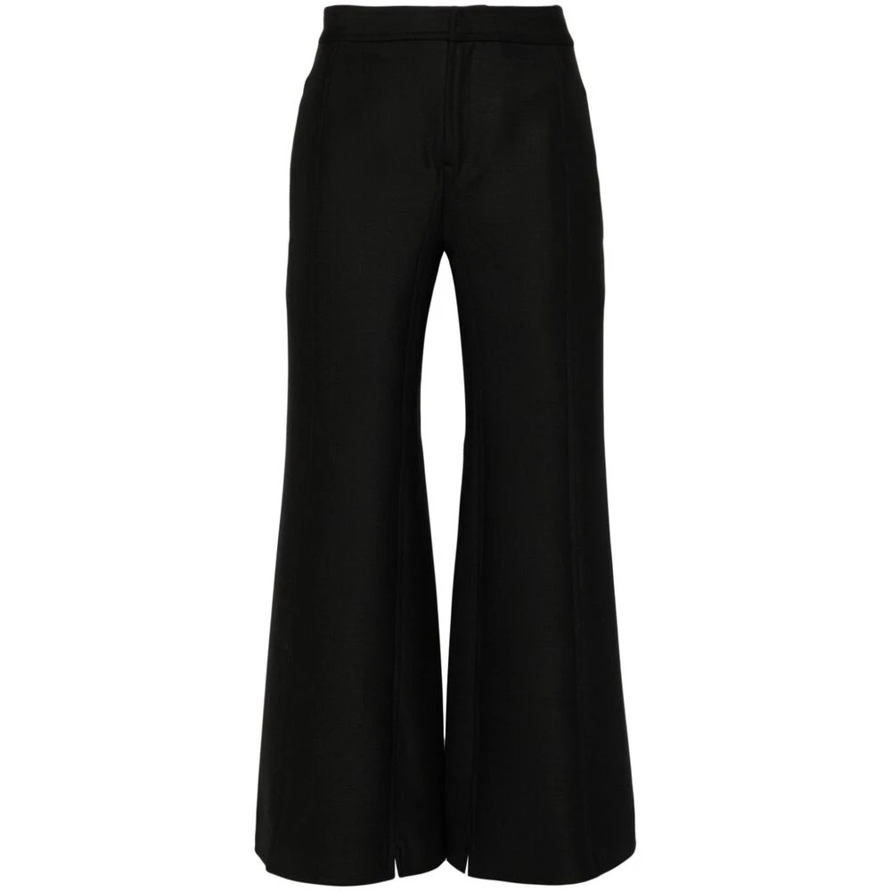 Niccolò Pasqualetti Zwarte Hoge Taille Flare Broek Black Dames