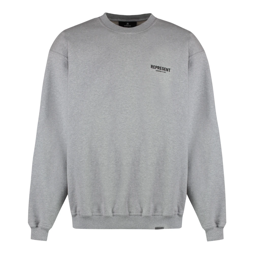 Represent Maxi Print Katoenen Sweatshirt Gray Heren