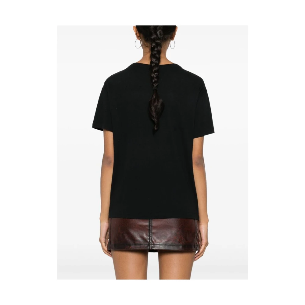 Zadig & Voltaire T-shirt met kristalversierde vleugels Black Dames