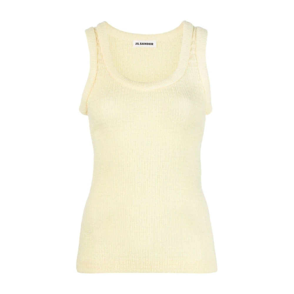 Jil Sander Gul Avslappnad Blus Polyester Bomull Elastan Yellow, Dam