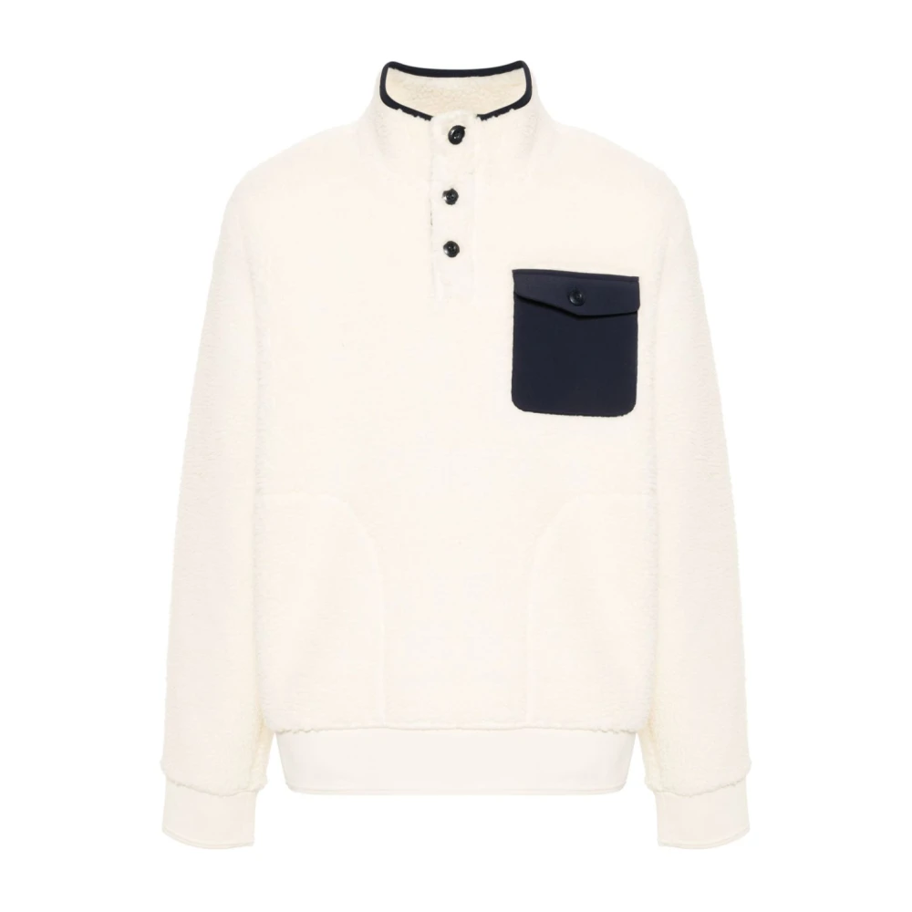 Michael Kors Witte Fleece Trui met Hoge Hals White Heren