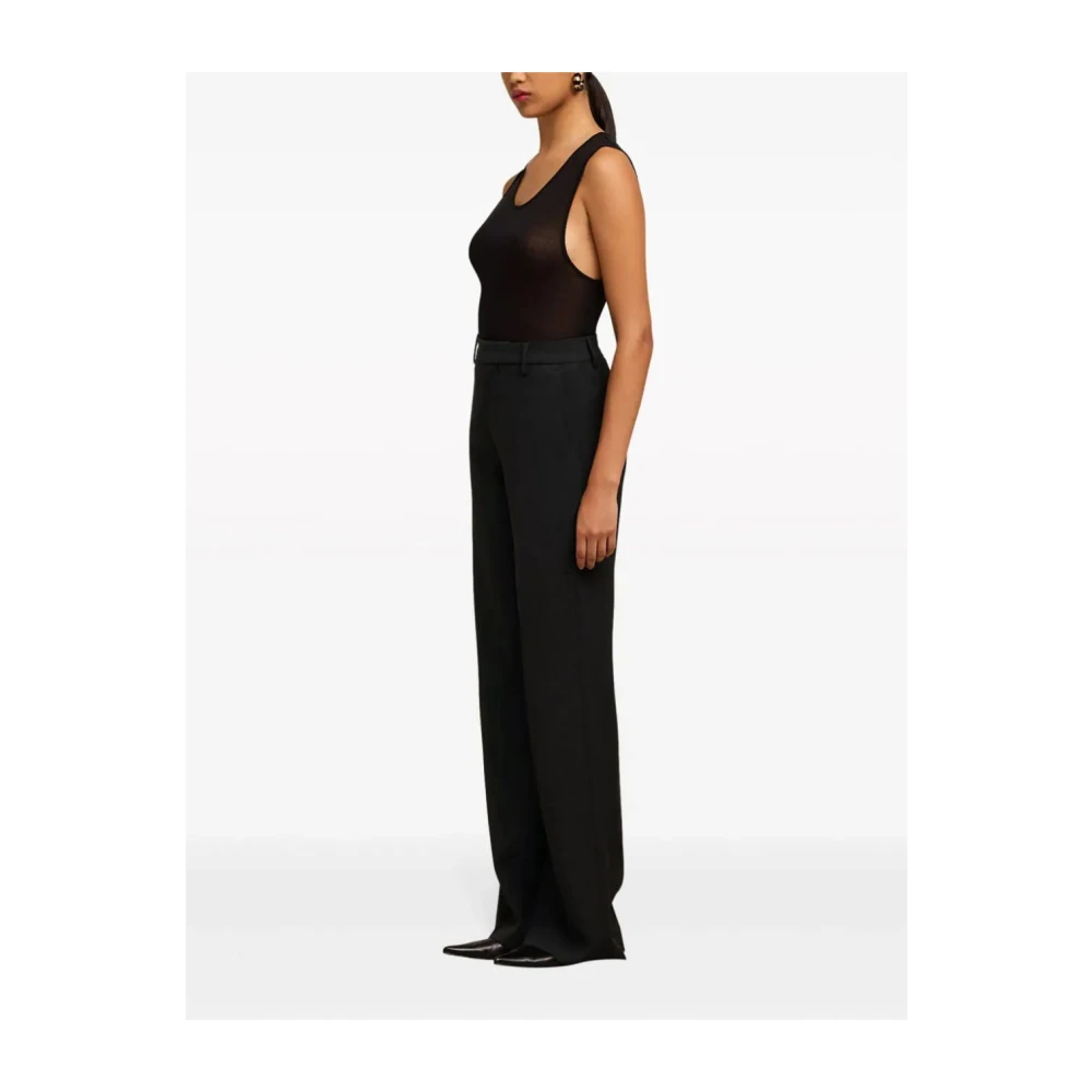 Ami Paris Zwarte Flare Fit Broek Black Dames