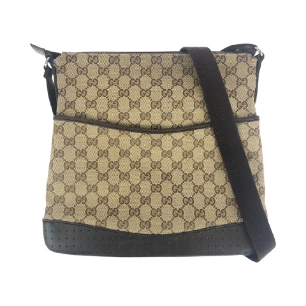 Gucci Vintage Pre-owned Canvas crossbody-bags Brown Dames