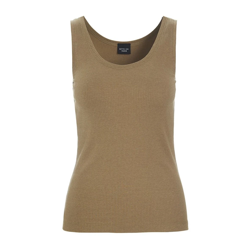Bitte Kai Rand Rib Tank Top Nootmuskaat Beige Brown Dames