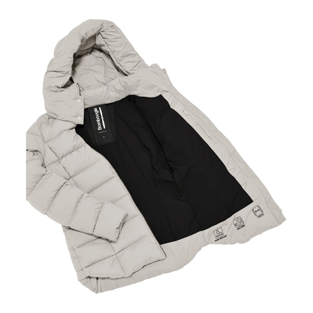 BomBoogie Stretch donsjack met afneembare capuchon Gray Dames