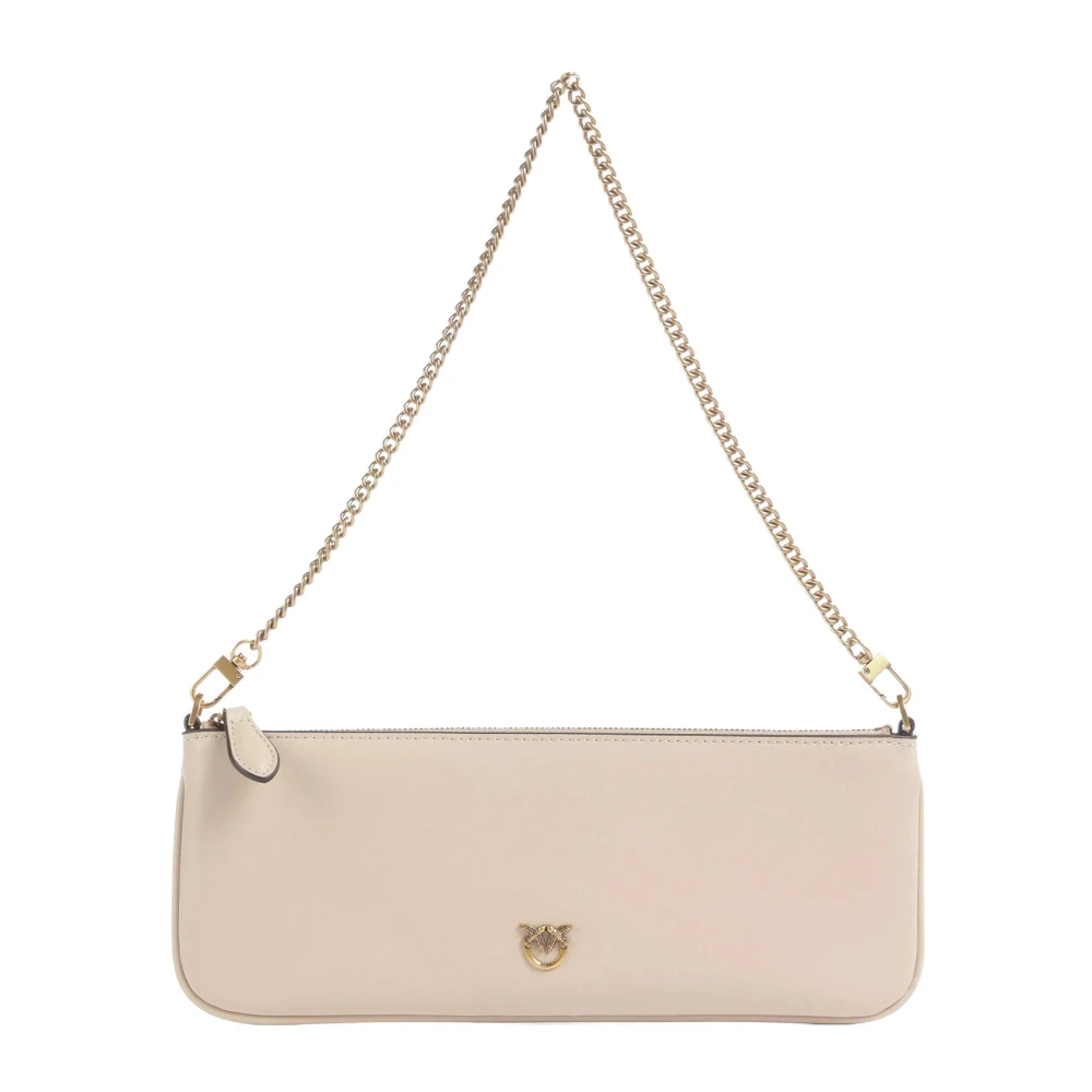 Pinko New Horizontal Flat Vitello Seta - Female - Shoulder Bags - Beige - One Size - Bags