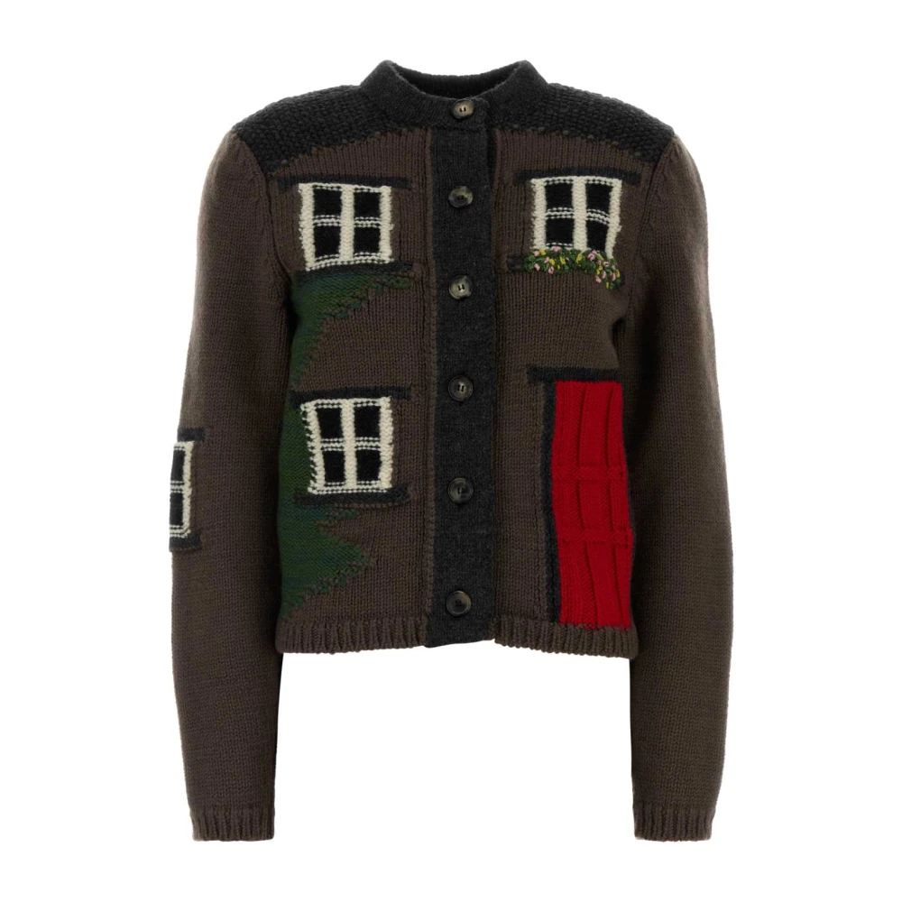 Jw Anderson Women's Brown Cardigans, S, House Polo Cardigan