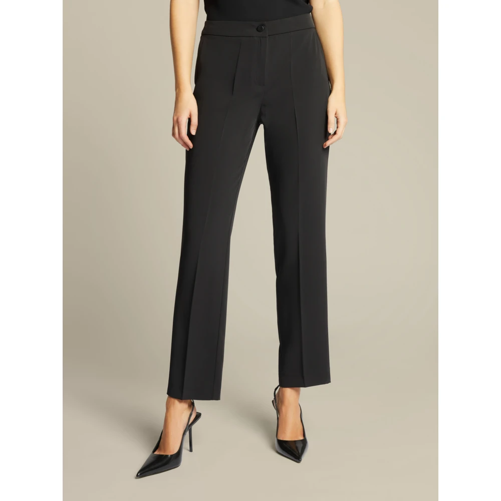 Elena Mirò Kleurrijke Rechte Broek Black Dames