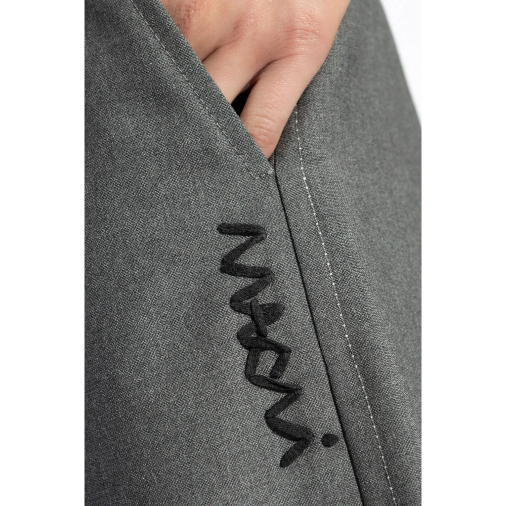 Marni Wollen broek Gray Dames