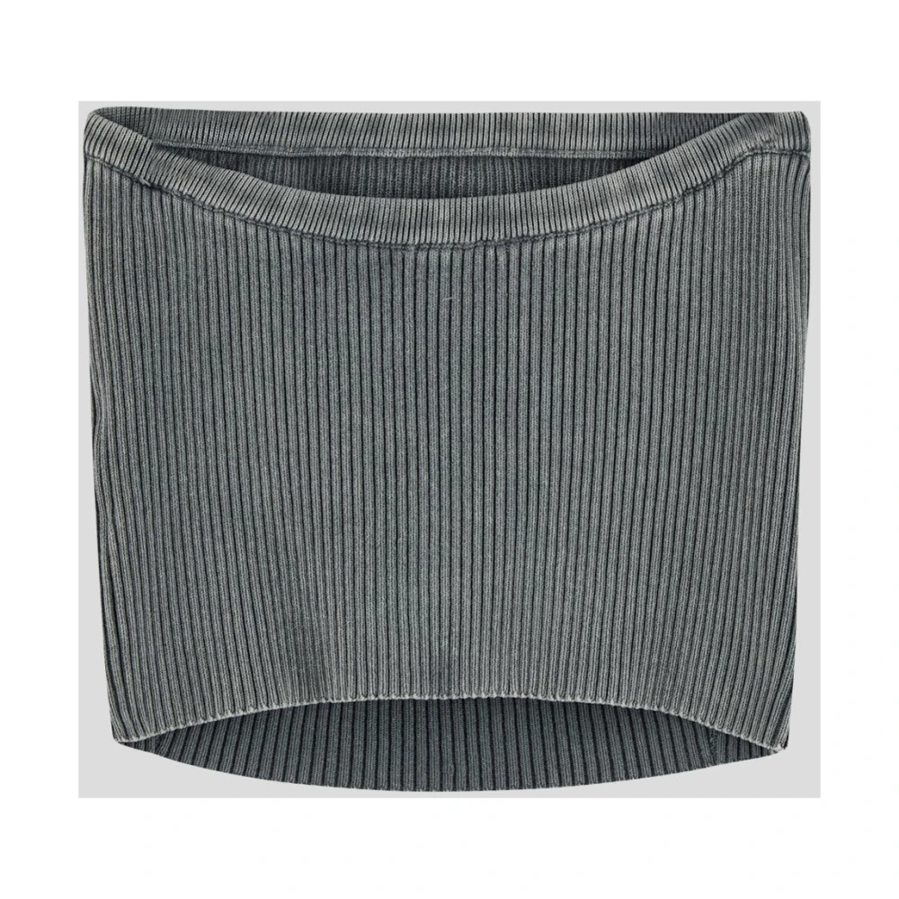Diesel Katoenen Logo Top Gray Dames