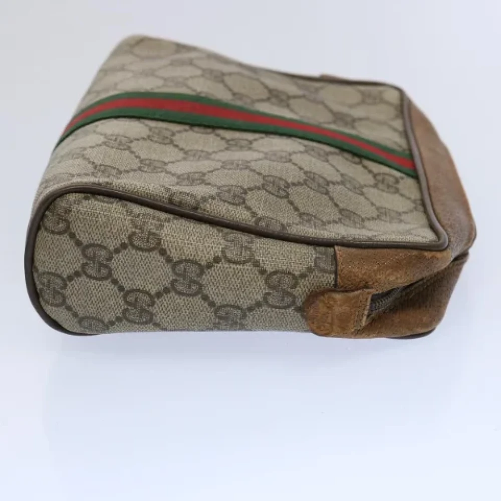 Gucci Vintage Pre-owned Canvas clutches Beige Dames