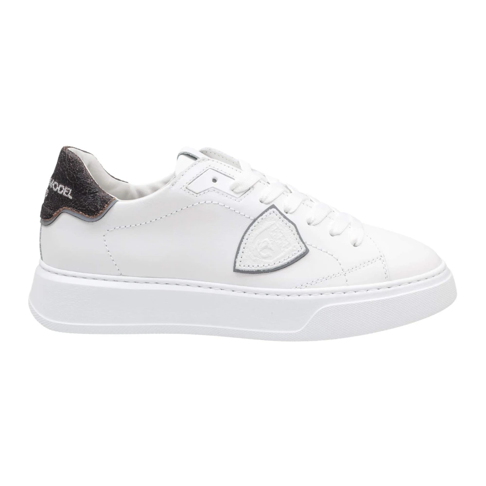 Philippe Model Men's White Temple Low Leather Trainers