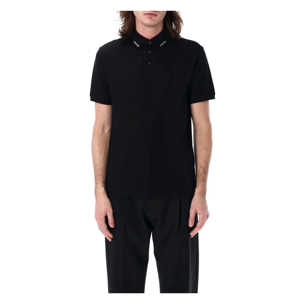 Emporio Armani Klassiek Polo Shirt voor Mannen Black Heren