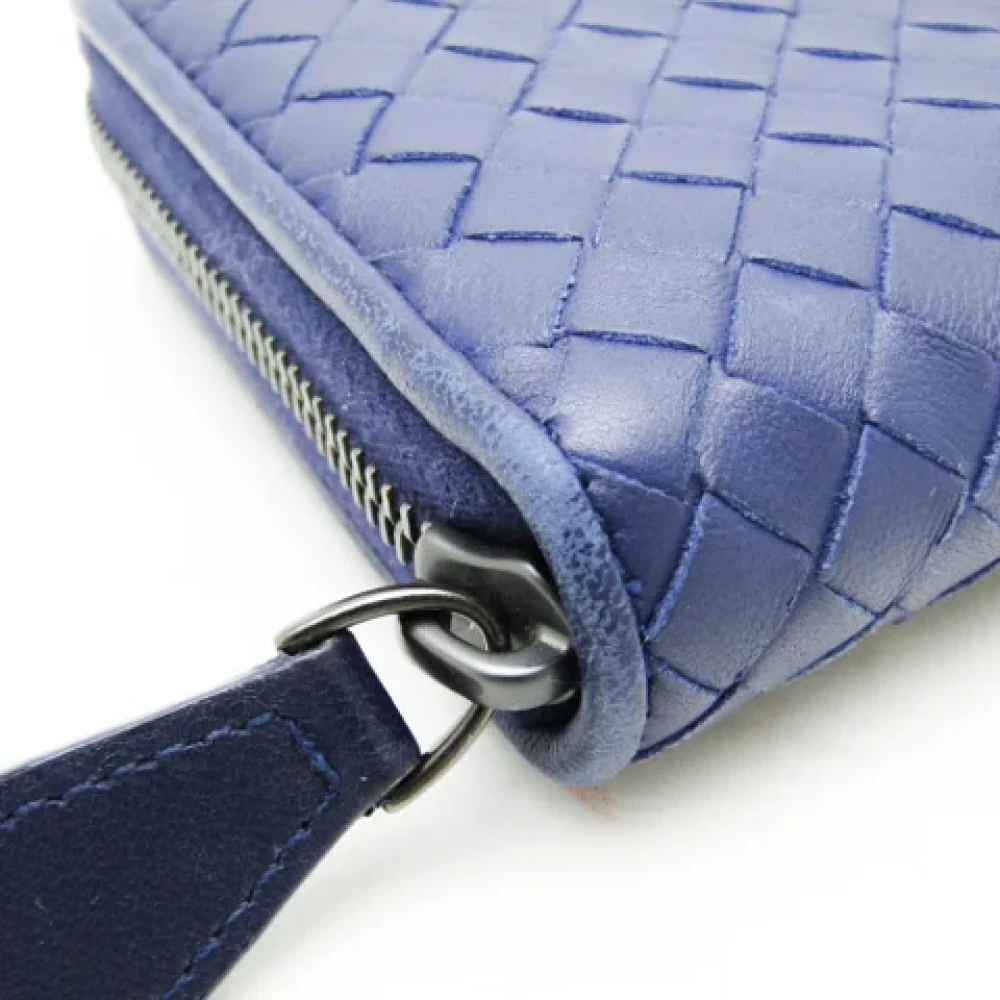 Bottega Veneta Vintage Pre-owned Leather wallets Blue Unisex