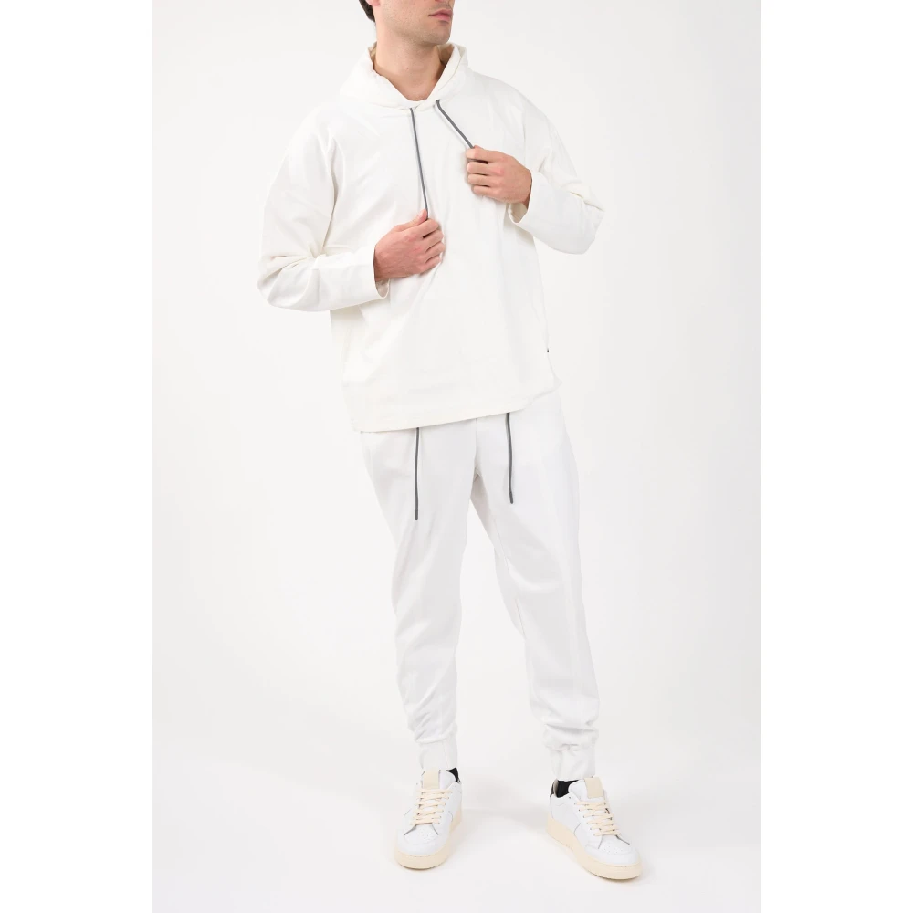 Hevo Boxy Hoodie van Viscose White Heren