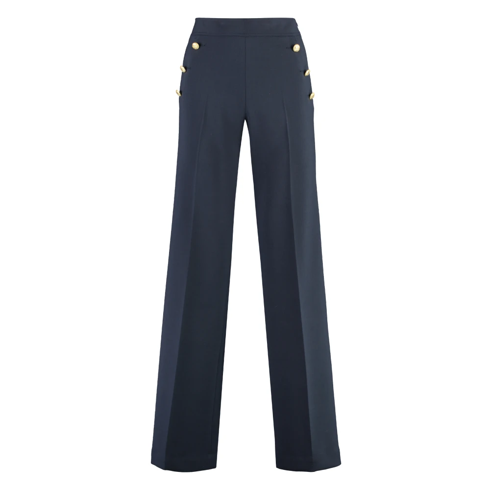 PT Torino Wijde broek met decoratieve knopen Blue Dames