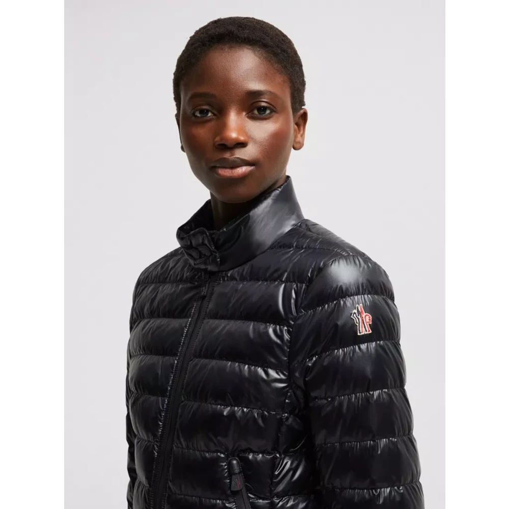 Moncler Zwarte Donsgevulde Opvouwbare Jas Black Dames