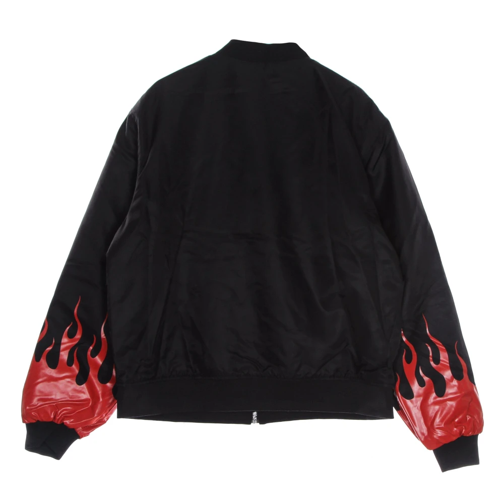 Vision OF Super Zwart Rode Flames Bomberjas Black Heren