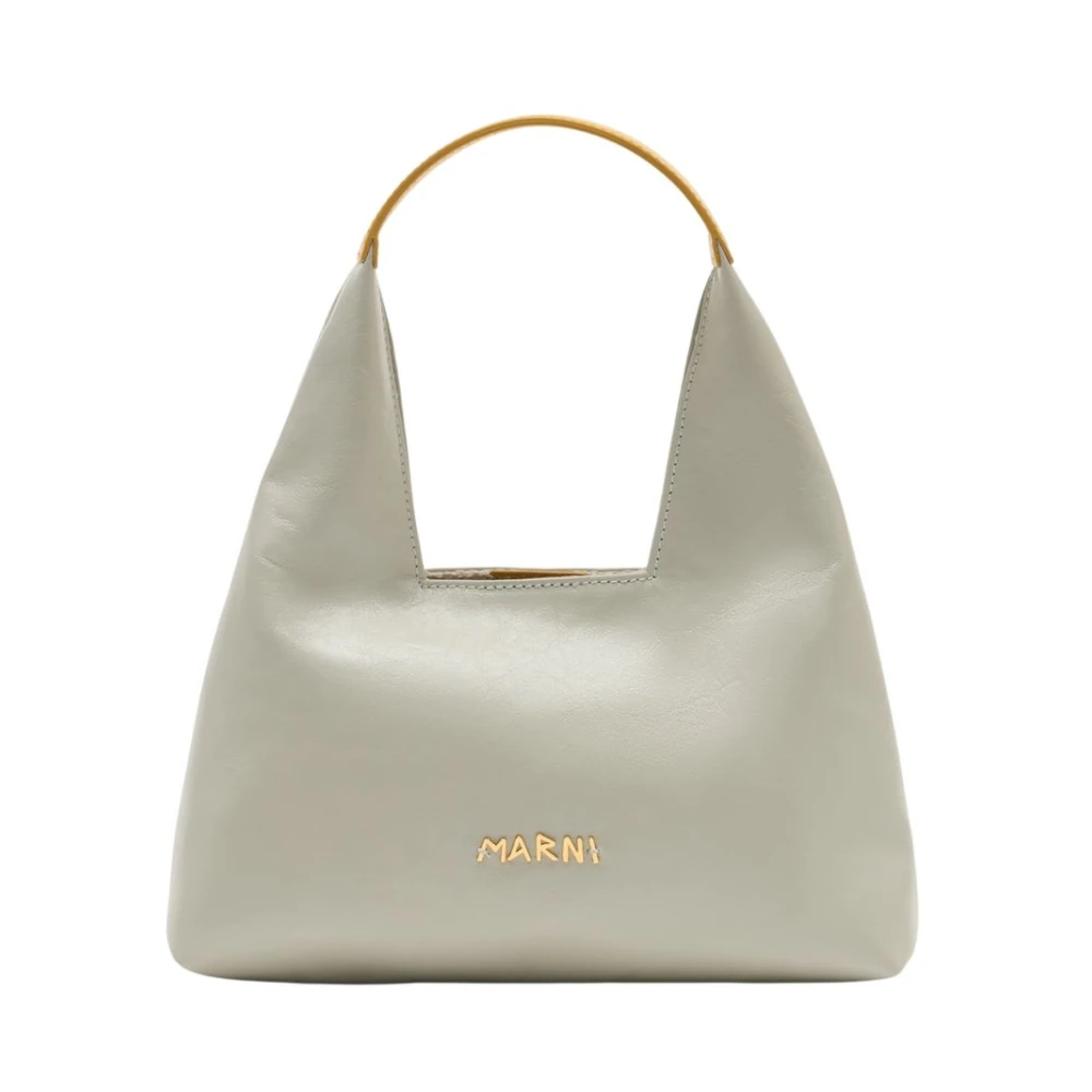 Marni Vrouw Wit Tassen Dames, One Size, Leer, Top Handle Mini Schoudertas