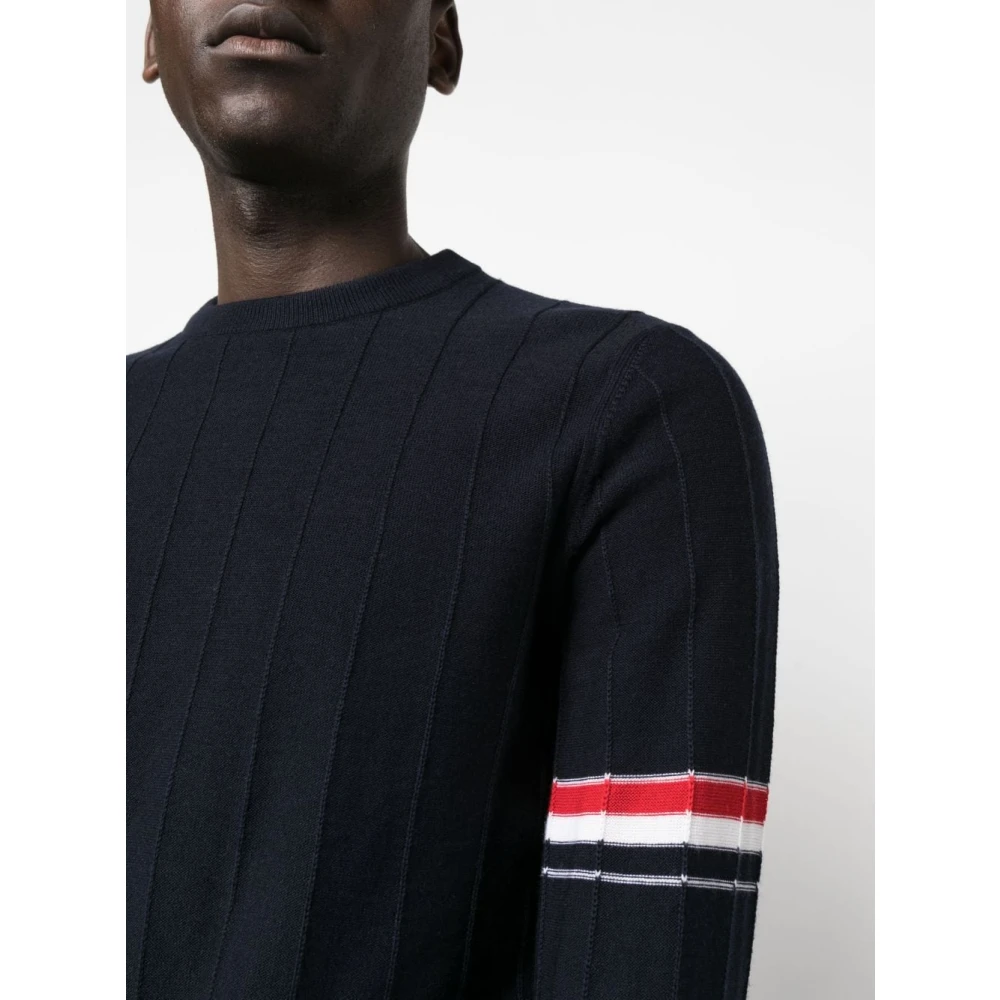 Thom Browne Blauwe RWB-Stripe Sweater Jumper Blue Heren