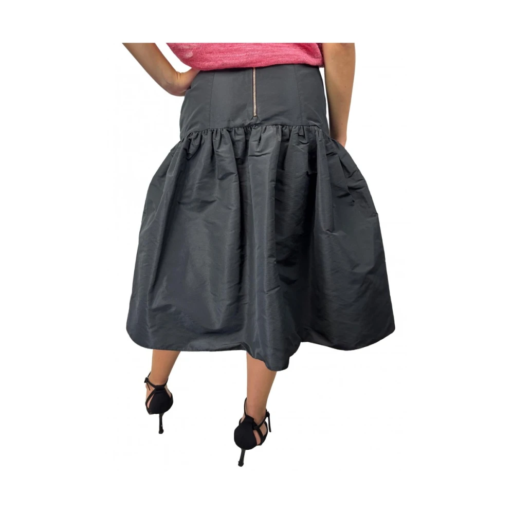 Elisabetta Franchi Elegante Geplooide Rok Black Dames