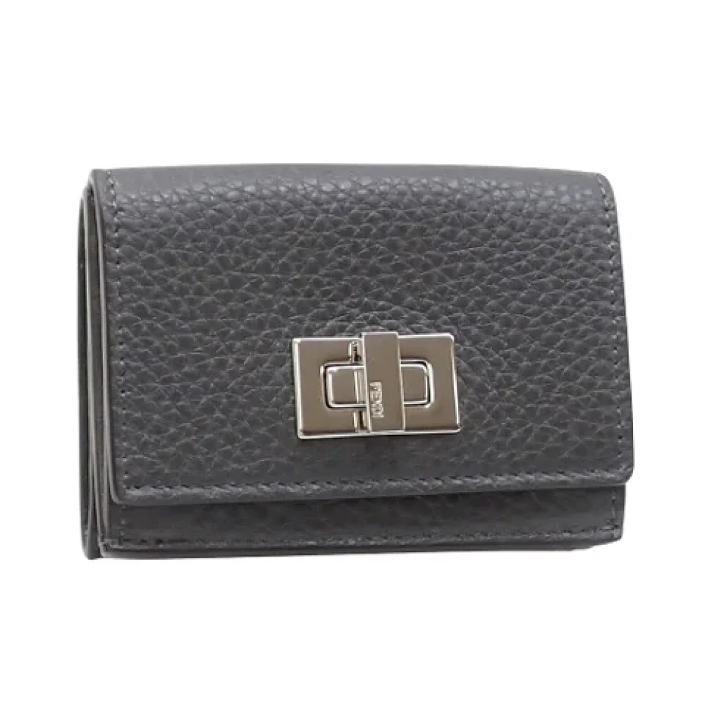 Fendi Vintage Pre-owned Leather wallets Gray Dames