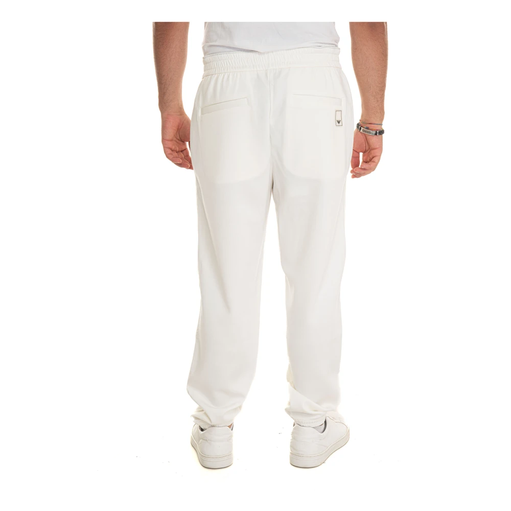Emporio Armani Stretch Jogger Broek met Striktaille Beige Heren