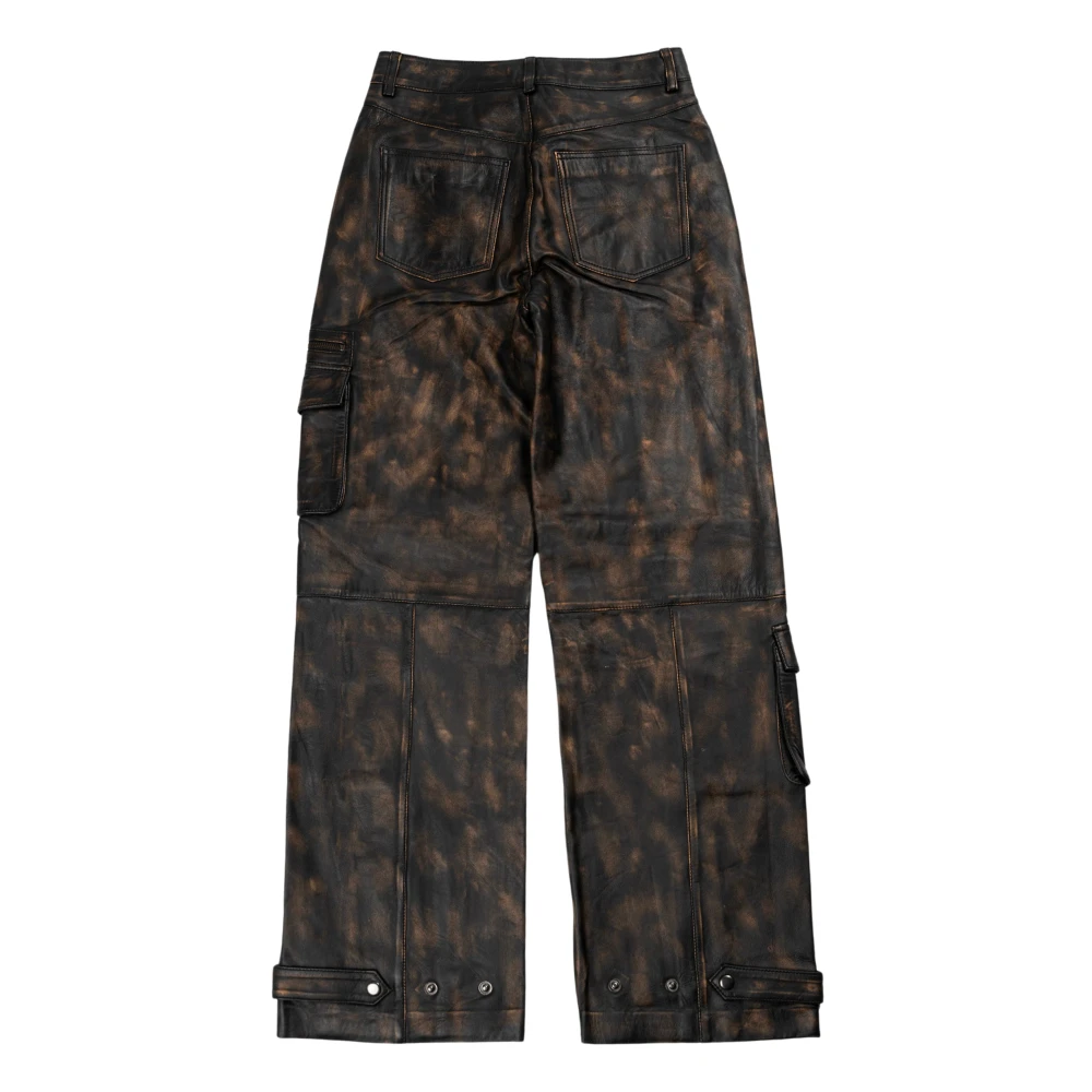 Gestuz Zwarte Vintage Leren Broek Black Dames