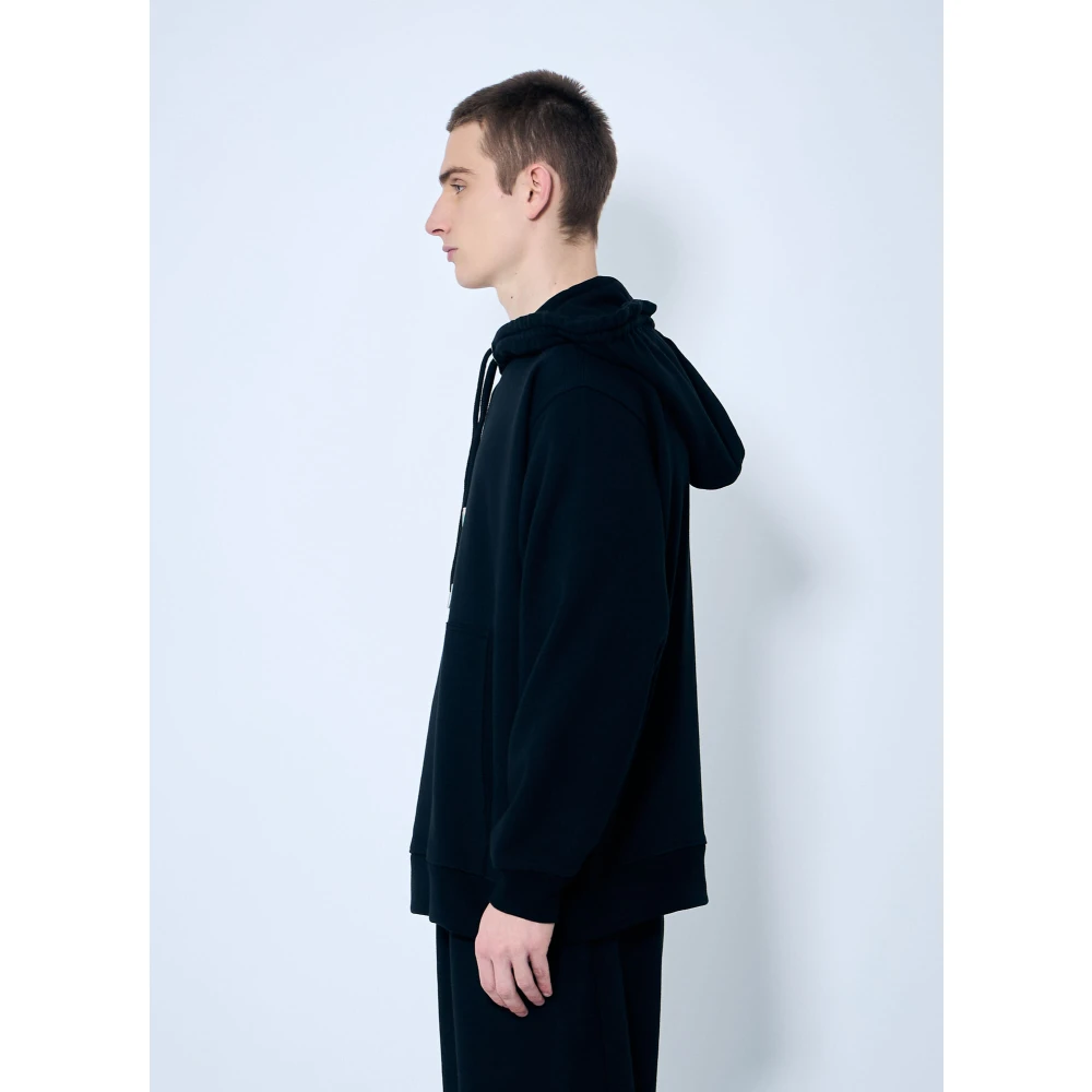 Dries Van Noten Katoenen Hoodie met Kangoeroezak Black Heren