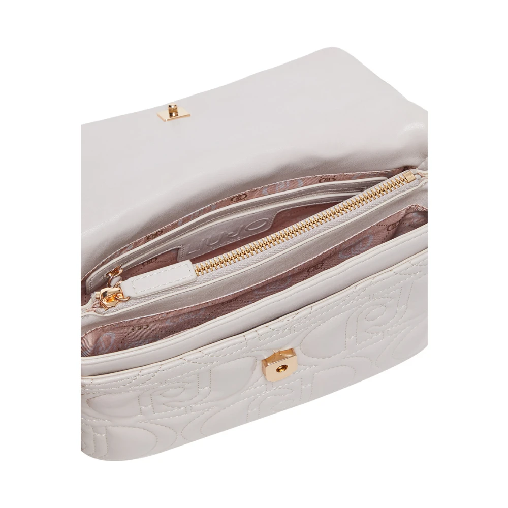 Liu Jo Elegante Beige Schoudertas met Gouden Details Beige Dames