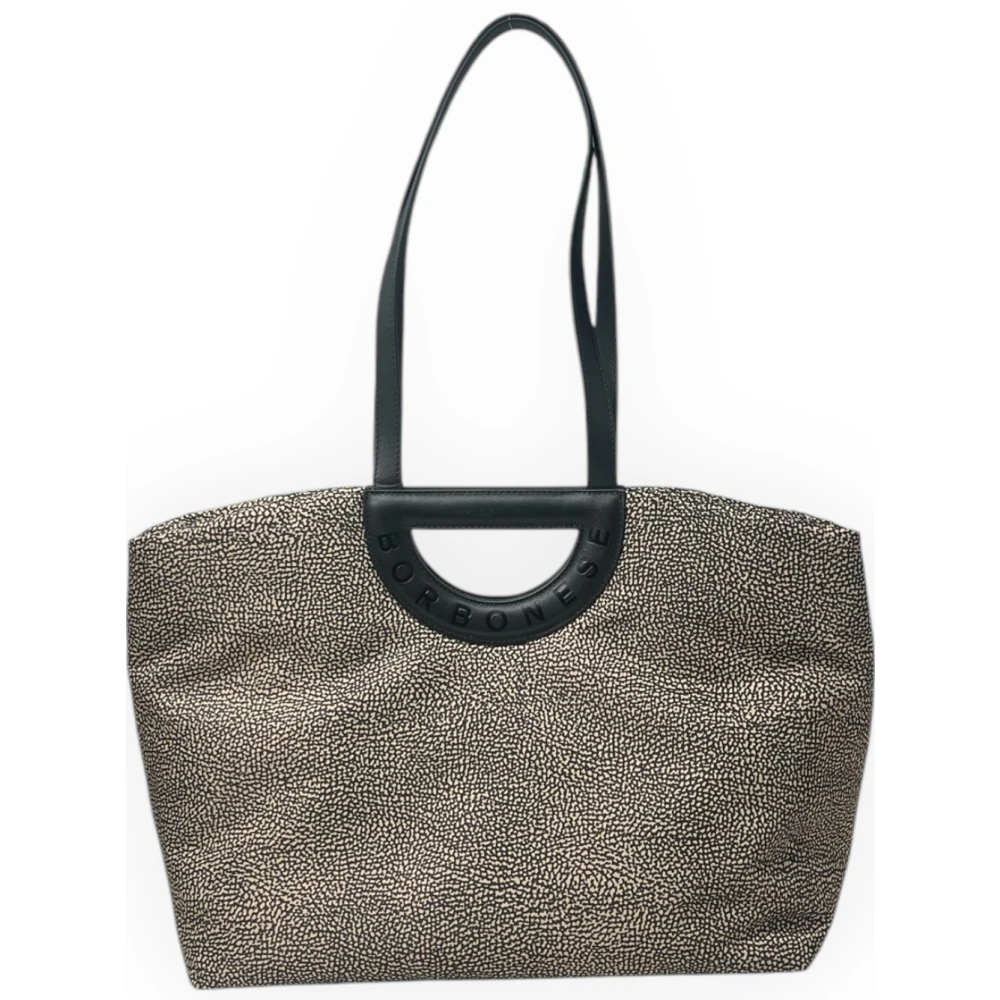 Borbonese Grote Winkel Schoudertas Beige Dames