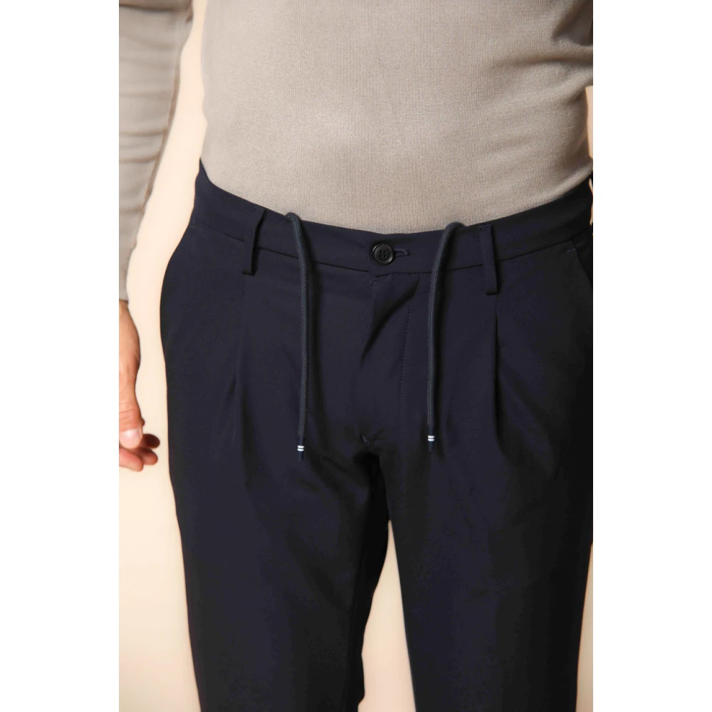 Mason's Blauwe Chino Jogger Broek Regular Fit Blue Heren