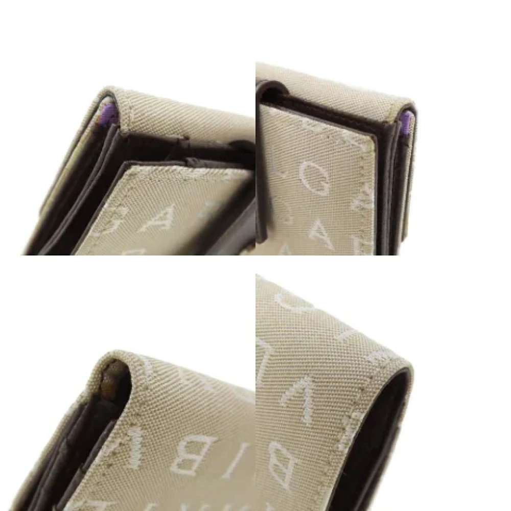 Bvlgari Vintage Pre-owned Canvas wallets Beige Dames