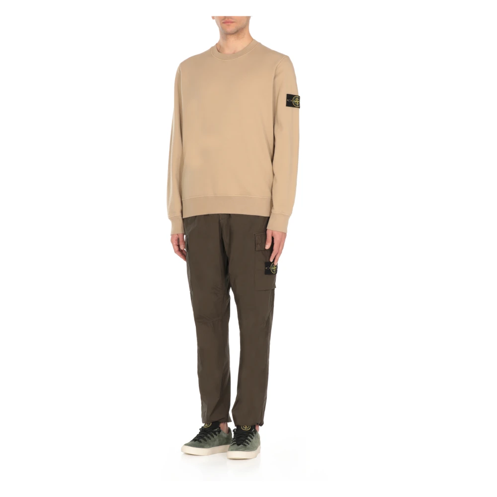 Stone Island Beige Katoenen Sweatshirt met Logopatch Beige Heren