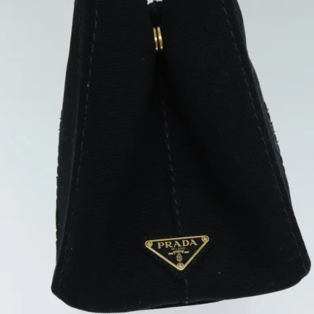 Prada Vintage Pre-owned Canvas handbags Black Dames