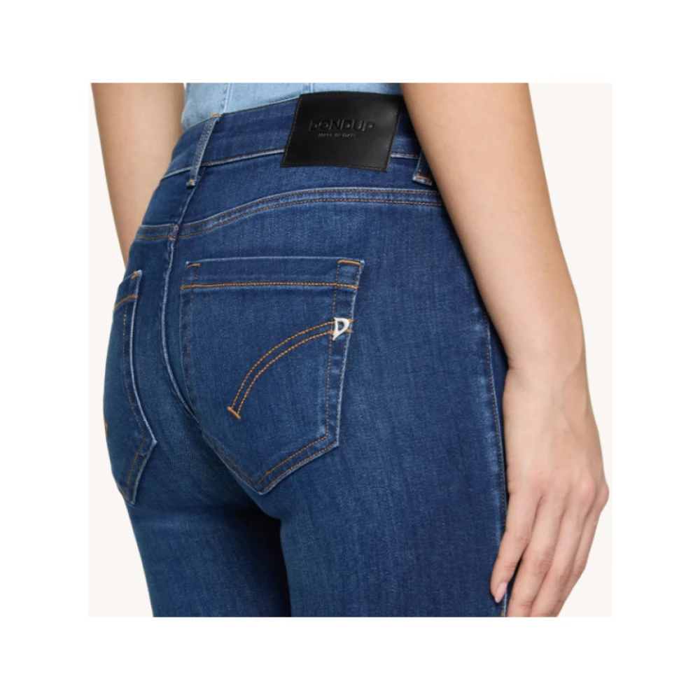 Dondup Blauwe Skinny Fit Enkel Lengte Jeans Blue Dames