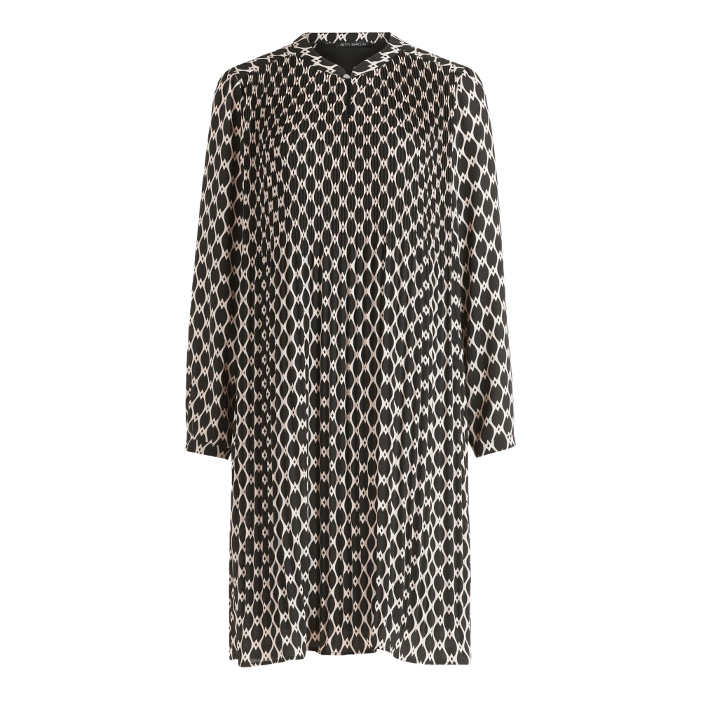 Betty Barclay Geplooide Jurk 3 4 Mouw Black Dames