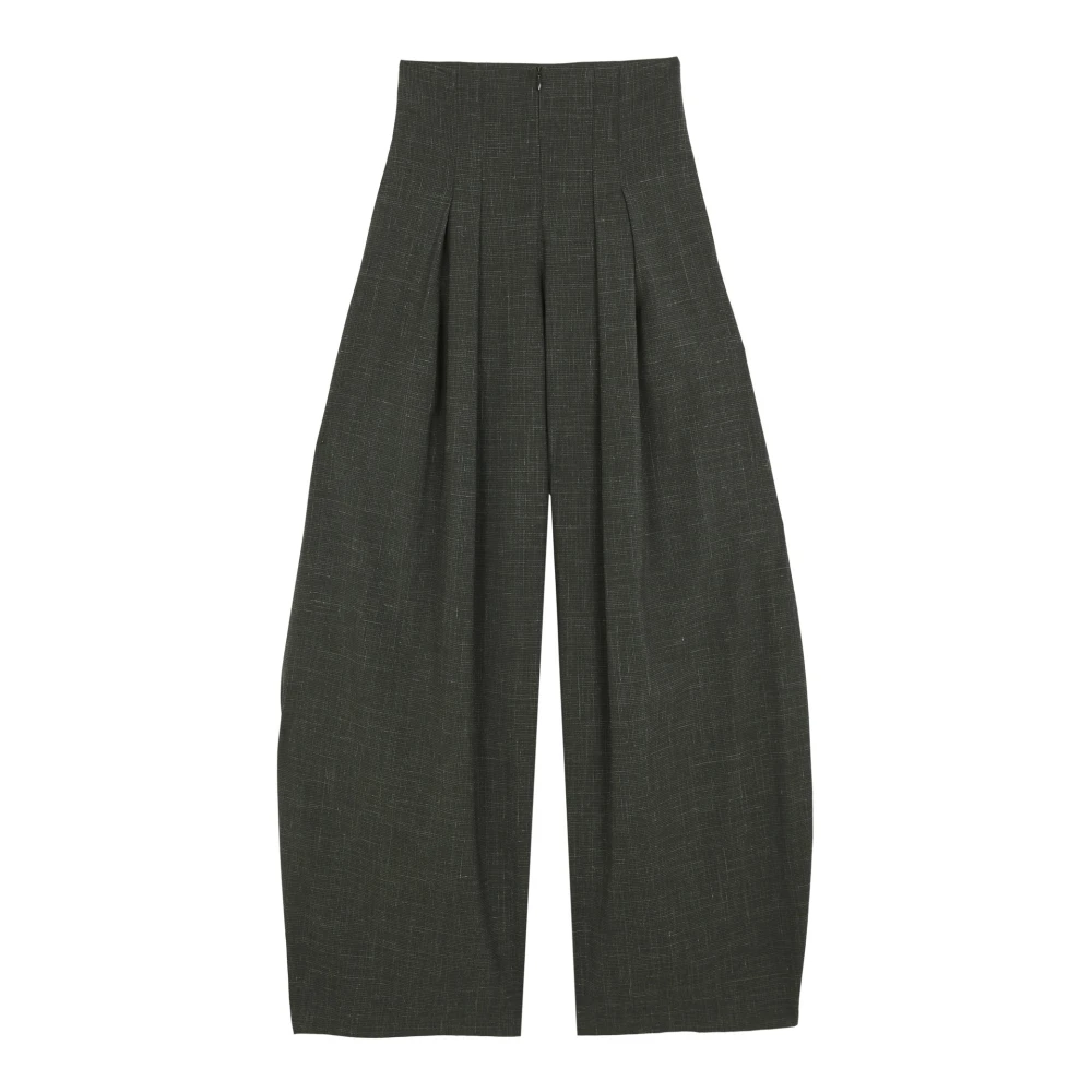 Cortana Green Wide Trousers, Female, 2XS, Time, Jacquard Trousers