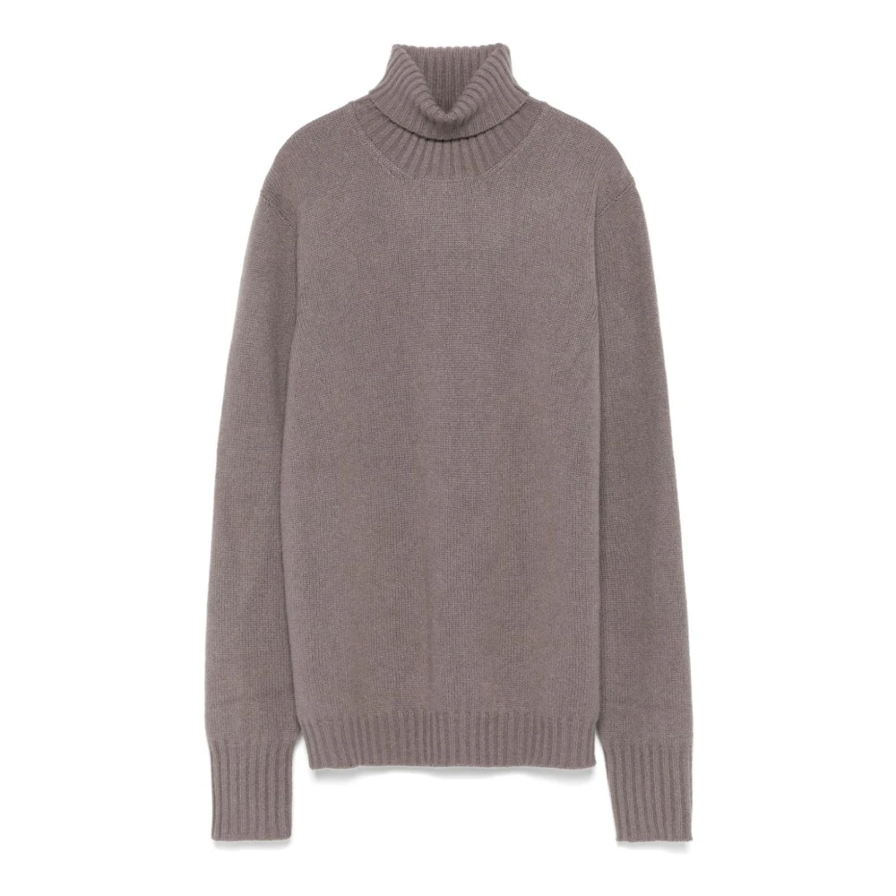 Drumohr Kasjmier Taupe Trui Gebreid Rolhals Gray Heren