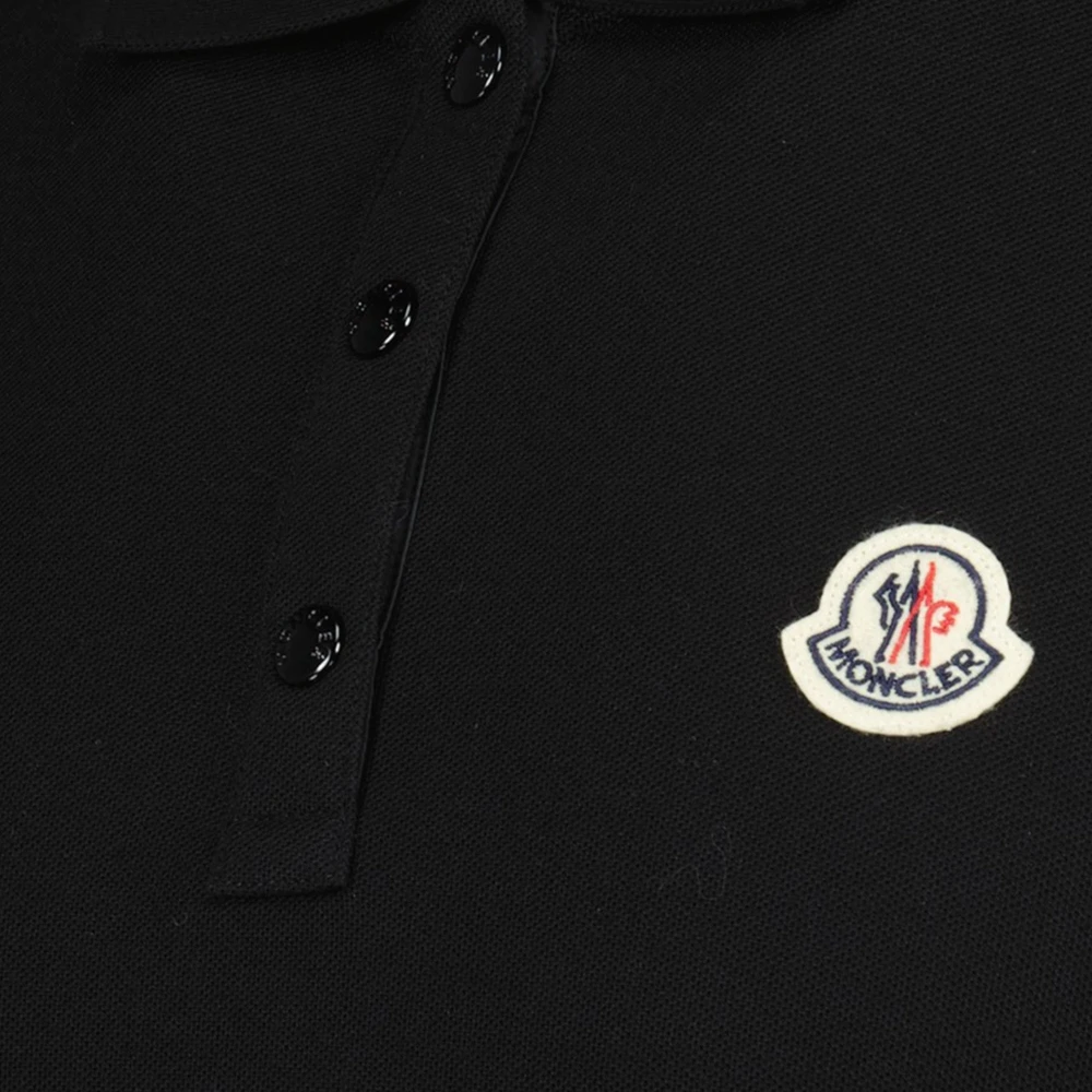 Moncler Zwart Logo Polo Shirt Black Dames